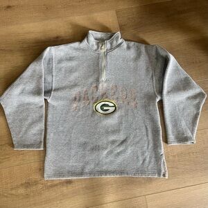 Vintage Pro Player Green Bay Packers 1/4 Zip Sweatshirt Size‎ Large L Fleece